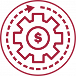 Gear around a US dollar sign.