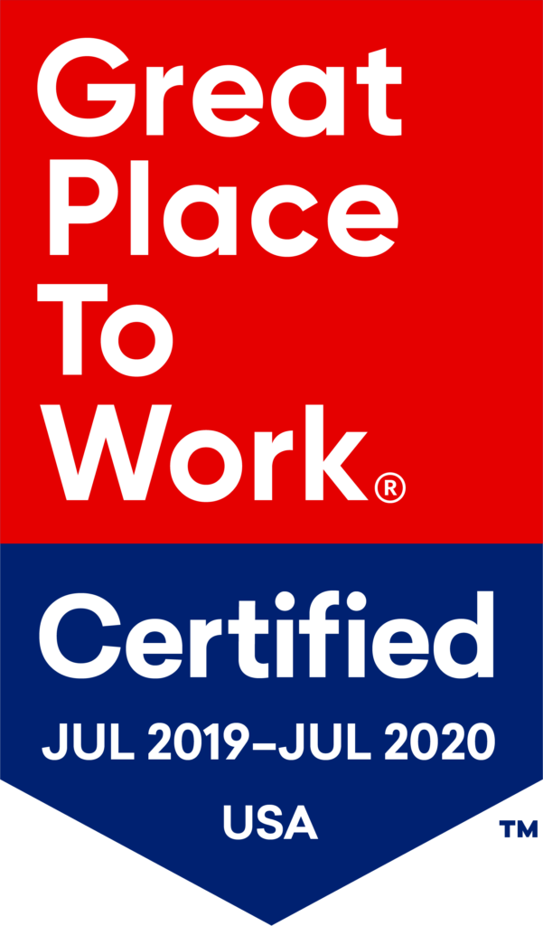 Great Place to Work Certified: July 2019- July 2020: